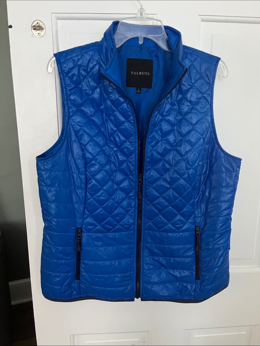 Talbots L Blue Quilted Outerwear Vest